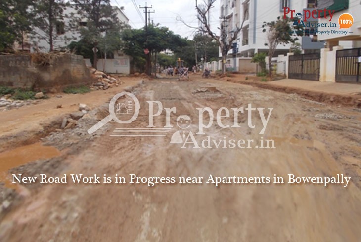 Upcoming New Road near Bowenpally Residential Apartments