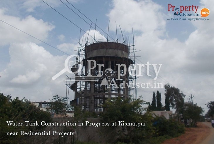 Under Construction Water Tank Near Kismatpur Residential Properties