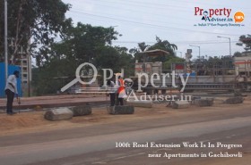 100ft Road Extension Work Is In Progress near Residential Apartments in Gachibowli