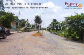 BT Road Work is in Progress Near Gajularamaram Apartments