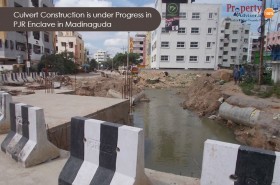 Culvert Construction is under Progress in PJR Enclave in Madinaguda