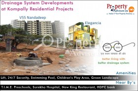 Drainage System Developments are Going on at Kompally Residential Projects