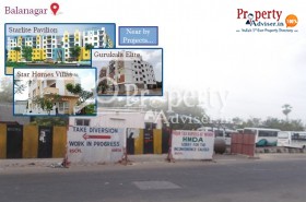 Flyover Work is in Progress near Residential Properties at Balanagar, Hyderabad