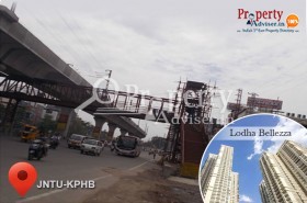 Foot over Bridge work is in Progress near residential properties at JNTU, Hyderabad
