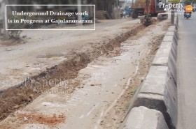 Laying of Drainage Pipeline works near Houses in Gajularamaram