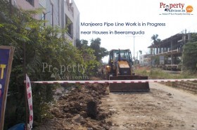 Laying of Manjeera Pipe Line near Houses in Beeramguda