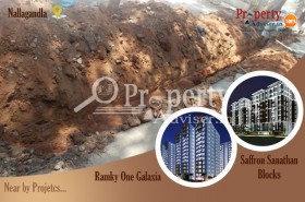 Manjeera Water Pipeline Work is under Progress near Apartments at Nallagandla