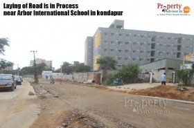  Road work is in process near arbor international school in kondapur