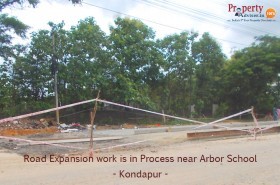 Road Expansion Work Near Arbor School At Kondapur