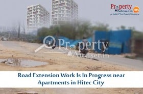 Road Extension Work Is In Progress near Apartments in Hitec City, Hyderabad Road Extension Work near Apartments in Hitec City