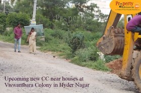 Upcoming new CC Road near Viswambara Colony in Hyder Nagar