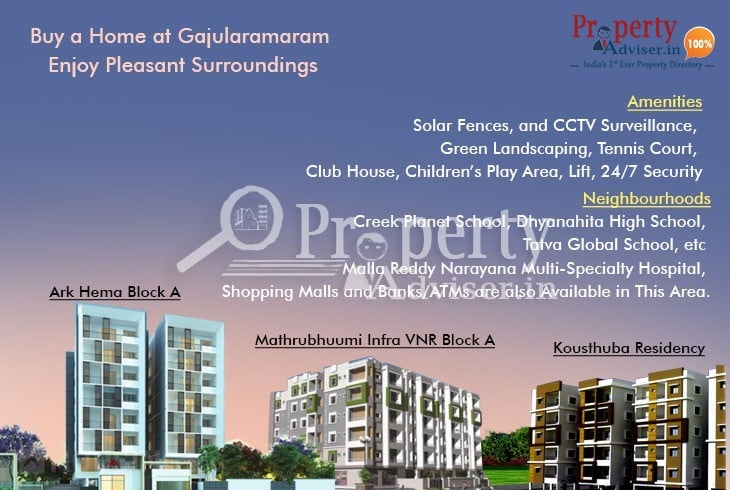 Buy a Home at Gajularamaram, Hyderabad to Enjoy Pleasant Surroundings