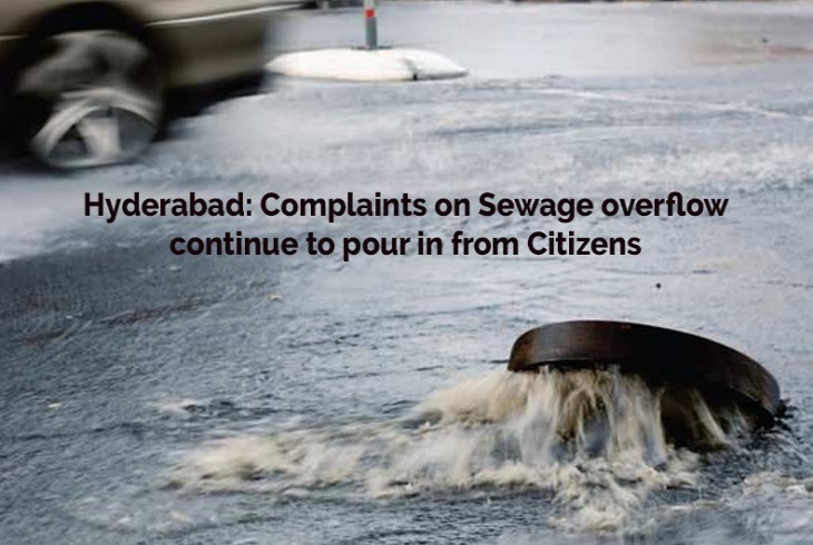 Hyderabad citizens complaints about sewage overflow    