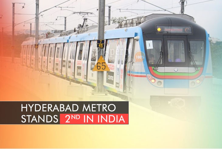 Hyderabad Metro Wins Second in Ridership