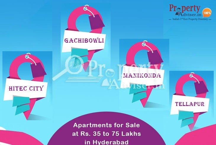 Properties for Sale at Rs. 35 to 75 lakhs in Prominent Areas of Hyderabad 