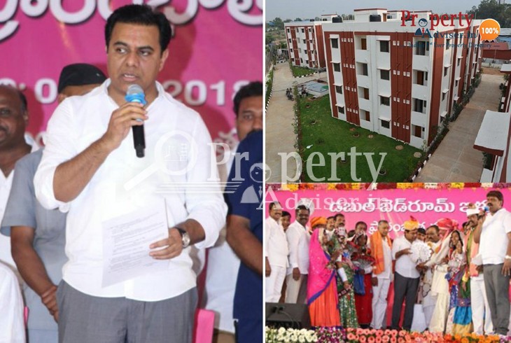 Telangana Minister KTR launched 150 houses at Singam Cheruvu Nacharam 