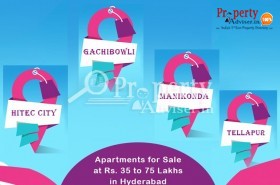 Properties for Sale at Rs. 35 to 75 lakhs in Prominent Areas of Hyderabad 
