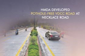 Vaccum Dewatered Cement Concrete Road Laid At Necklace Road for Smooth Ride